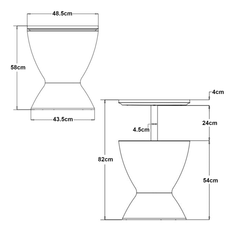 Croquis coté Table glacière Atessa capacité 30 L casa.pro