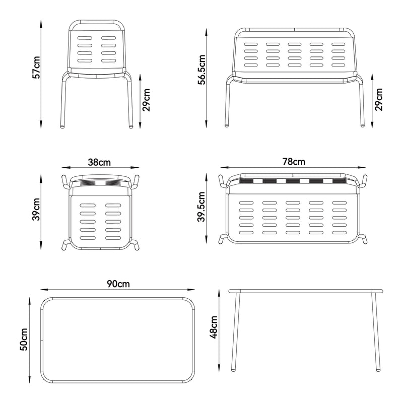 Croquis coté Ensemble de meubles pour enfants Etroubles casa.pro
