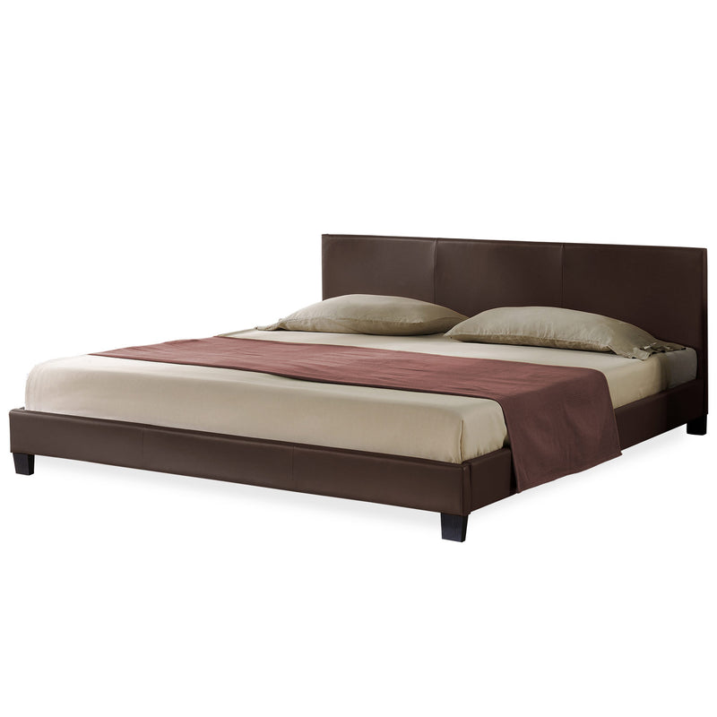 Croquis coté Corium sommier tapissier avec matelas (140 / 160 / 180 / 200x200cm)(7 couleurs)(mousse froide) - avec cuir-synthétique / housse cuir-synthétique / modèrne / avec sommier à lattes /