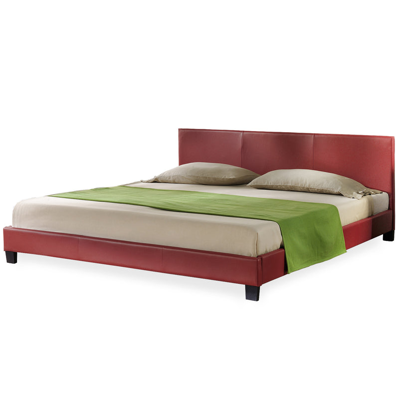 Croquis coté Corium sommier tapissier avec matelas (140 / 160 / 180 / 200x200cm)(7 couleurs)(mousse froide) - avec cuir-synthétique / housse cuir-synthétique / modèrne / avec sommier à lattes /