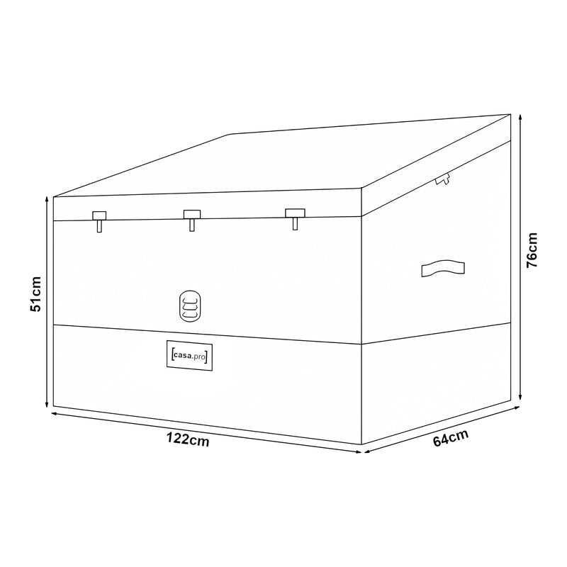 Croquis coté Boîte de rangement d'extérieur Alanno casa.pro