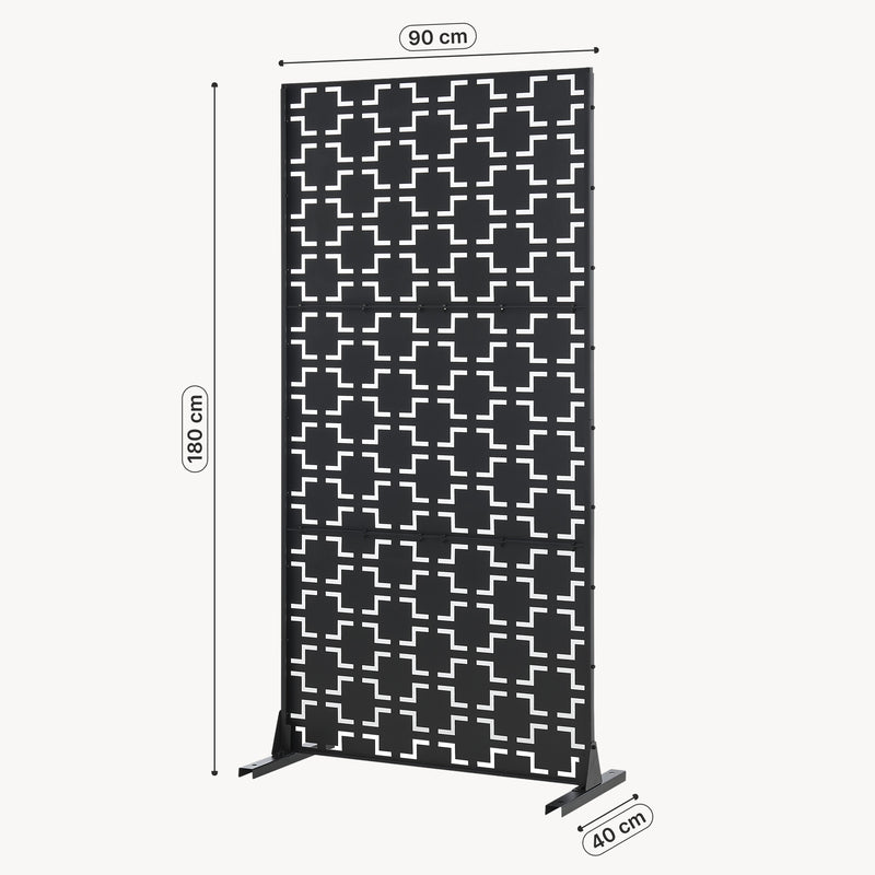 Croquis coté Cloison de séparation Basciano pour extérieur et intérieur acier galvanisé casa.pro