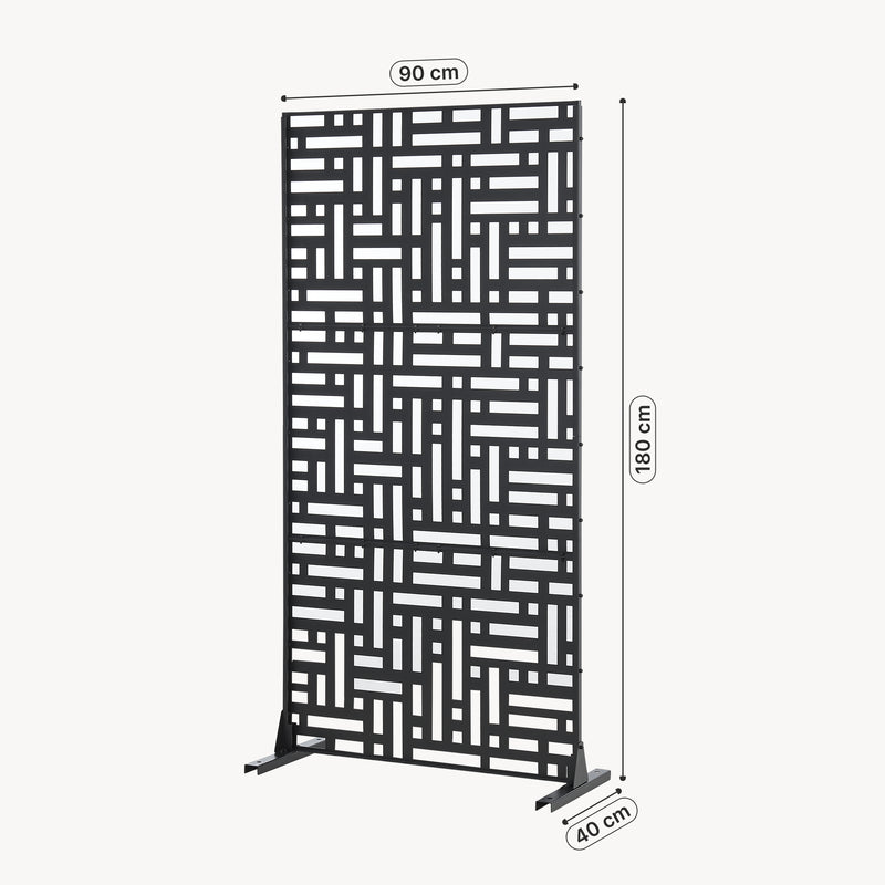 Croquis coté Cloison de séparation Bernalda pour extérieur et intérieur acier galvanisé casa.pro