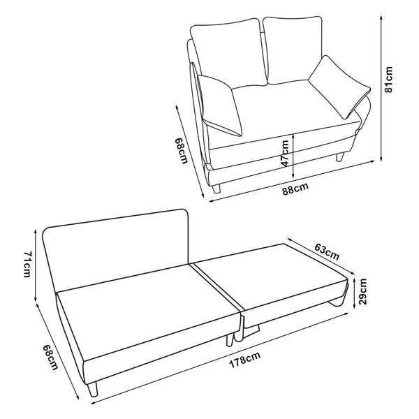 Canapé-lit 1 place Seinlus [en.casa]