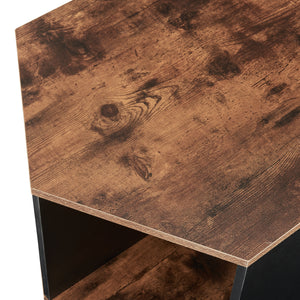 Ensemble de tables basses Molde 2 pièces Noir/Aspect noyer [en.casa]