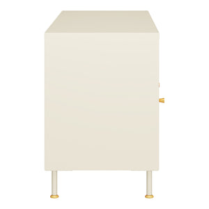 Meuble TV Lindau Acier 120x40x59 cm Crème blanc [en.casa]