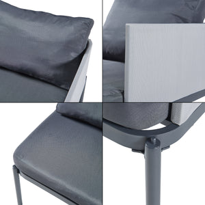 Ensemble de mobilier de jardin Accettura 3 pièces Aluminium Gris [casa.pro]