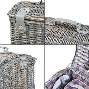 Panier pique-nique Folldal pour 2 personnes 40x28x25 cm [casa.pro]