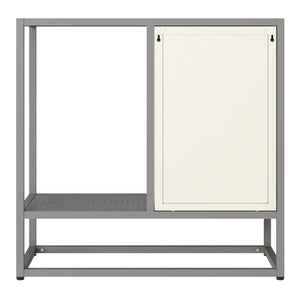 Buffet Burlöv Acier 70x72x35 cm Gris/Blanc [en.casa]