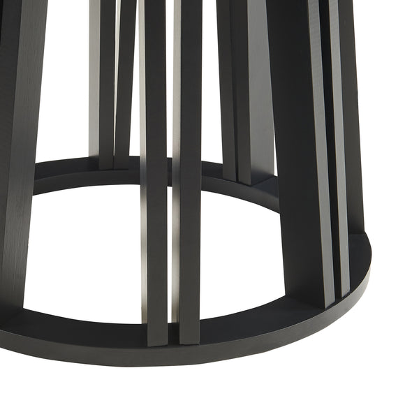 Table d'appoint Burgess 51xØ51 cm Noir/Aspect noyer [en.casa]