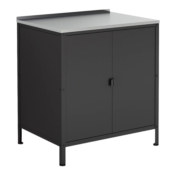 Ensemble d'extérieur Bolognano Étagère armoire et desserte Noir mat [casa.pro]