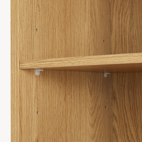 Armoire haute Ferrersp 160x42x35 cm aspect chêne / couleur sable [en.casa]