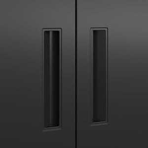 Bibliothèque avec armoire Hailuoto 80 x 40 x 180 cm acier noir mat [en.casa]