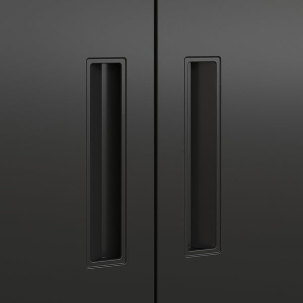 Bibliothèque avec armoire Hailuoto 80 x 40 x 180 cm acier noir mat [en.casa]