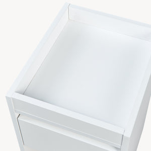 Table de chevet Lure 55x30x35 cm Blanc/Aspect chêne [en.casa]