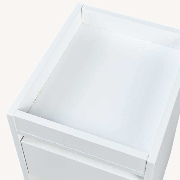 Table de chevet Lure 55x30x35 cm Blanc/Aspect chêne [en.casa]