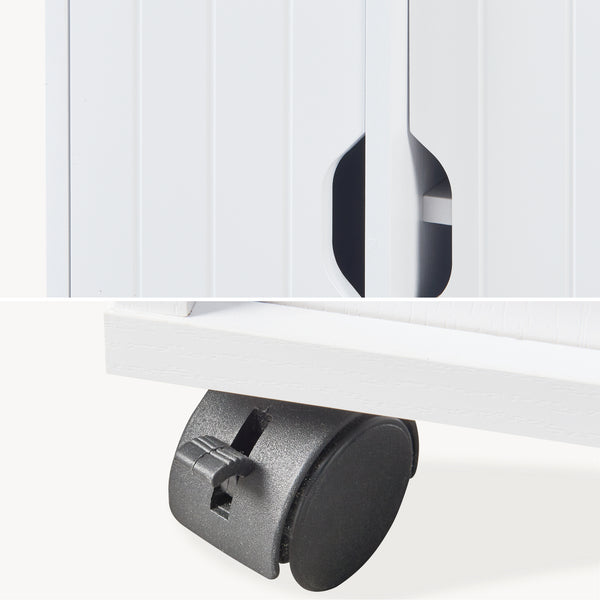 Armoire d'appoint sur roulettes Fadeskimma 72x70x20 cm Blanc [en.casa]