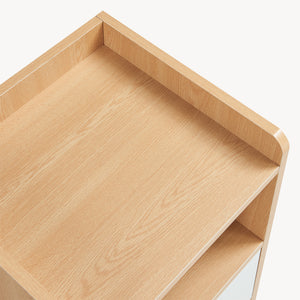 Table de chevet Bordkak 45x36x34 cm aspect chêne/blanc [en.casa]