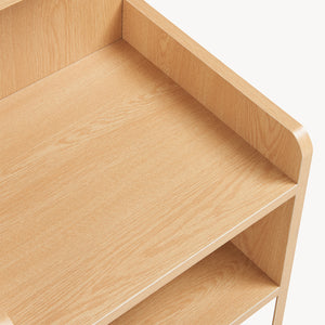 Table de chevet Bordkak avec étagère 75x35x30 cm aspect chêne/blanc [en.casa]