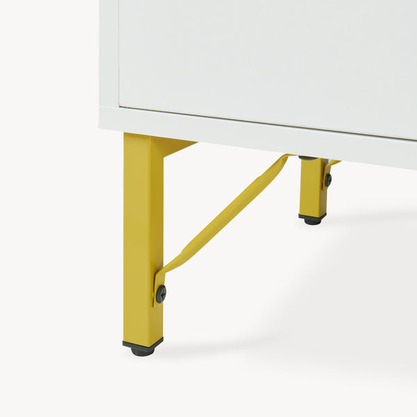 Commode Reyri 90 x 80 x 35 cm blanc / doré [en.casa]