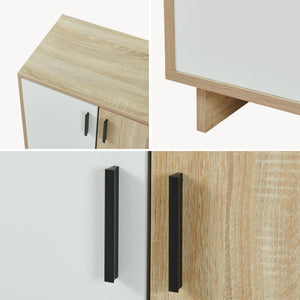 Armoire basse Kenta 90 x 60 x 35 cm effet chêne sonoma blanc [en.casa]