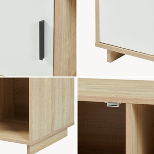 Table basse Kenta 80x45x40 cm aspect chêne Sonoma/blanc [en.casa]