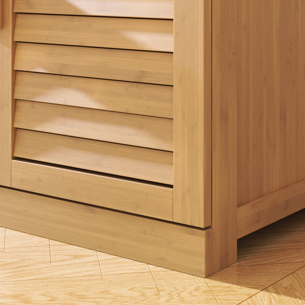 Meuble à chaussures Aarela bambou 67 x 66 x 34 cm naturel [en.casa]