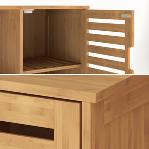 Meuble d’appoint Hakseri 2 éléments 87 x 99 x 33 cm bambou naturel [en.casa]