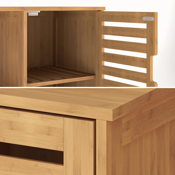 Meuble d’appoint Hakseri 2 éléments 87 x 99 x 33 cm bambou naturel [en.casa]
