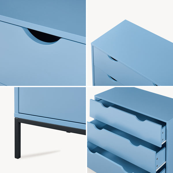 Commode Colwyn 78 x 80 x 40 cm bleu noir [en.casa]