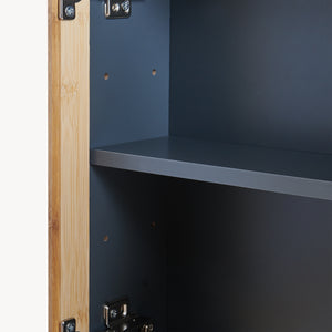 Armoire murale de salle de bain avec miroir Svanes 58 x 56 x 13 cm gris foncé naturel [en.casa]