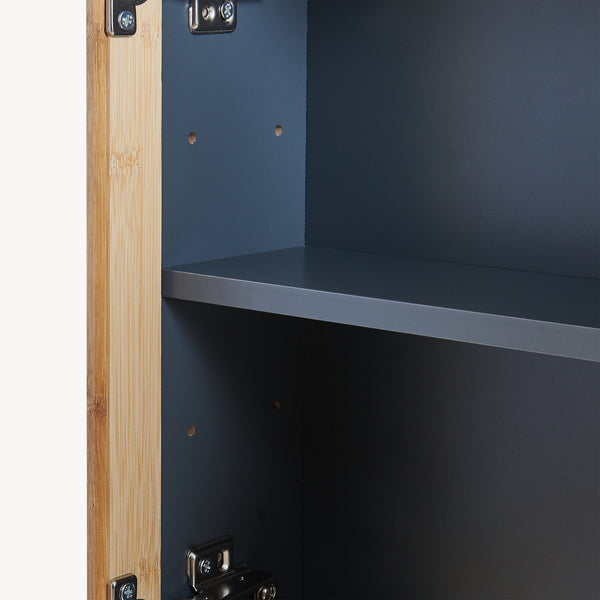 Armoire murale de salle de bain avec miroir Svanes 58 x 56 x 13 cm gris foncé naturel [en.casa]