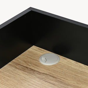 Bureau Kappespoo 84x80x50 cm Noir/Aspect chêne [en.casa]