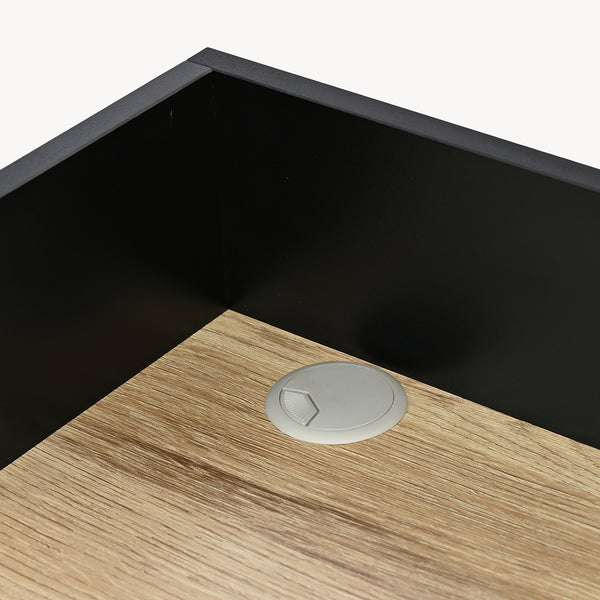 Bureau Kappespoo 84x80x50 cm Noir/Aspect chêne [en.casa]