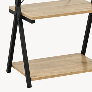 Étagère sur pied Kappespoo 84x50x30 cm Noir/Aspect chêne [en.casa]