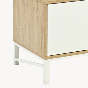 Meuble TV Kerrköndam 120x40x46 cm aspect chêne/blanc [en.casa]