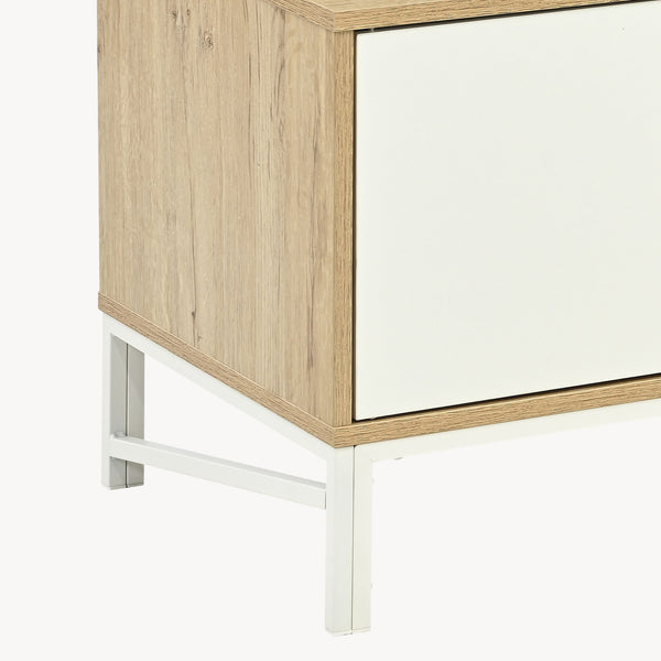 Meuble TV Kerrköndam 120x40x46 cm aspect chêne/blanc [en.casa]