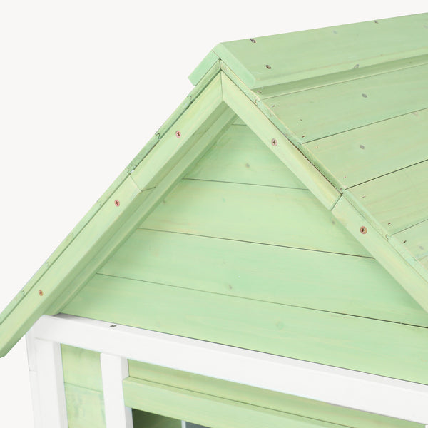 Maisonnette de jeu pour enfants Kuoldsvin bois de pin 44 x 107 x 90 cm vert blanc [en.casa]
