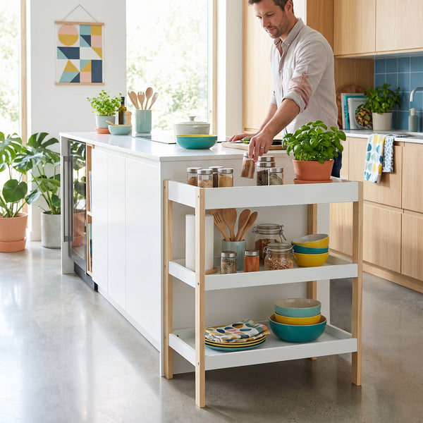 Table à langer Oupilu avec 2 étagères 91x82x53 cm Blanc [en.casa]