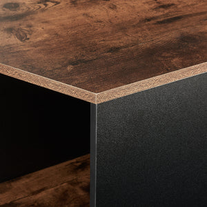 Ensemble de tables basses Molde 2 pièces Noir/Aspect noyer [en.casa]