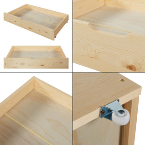 Lit superposé Sonkajärvi avec matelas 90x200cm Nature [en.casa]