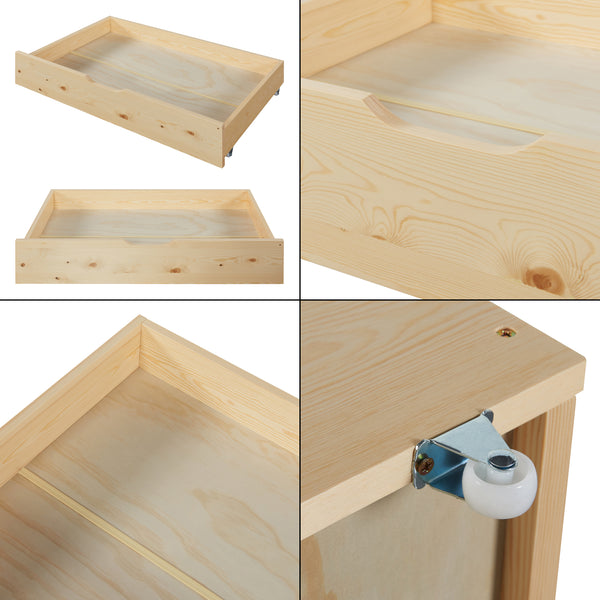 Lit superposé Sonkajärvi avec matelas 90x200cm Nature [en.casa]