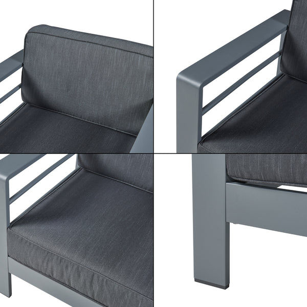 Salon de jardin 5 pièces Avise anthracite gris foncé casa.pro
