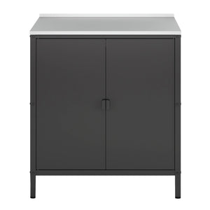 Ensemble d'extérieur Bolognano Étagère armoire et desserte Noir mat [casa.pro]