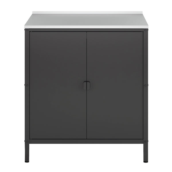 Ensemble d'extérieur Bolognano Étagère armoire et desserte Noir mat [casa.pro]
