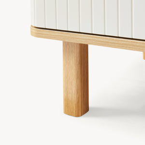 Buffet Ferrersp avec 2 portes 80x80x40 cm aspect chêne / couleur sable [en.casa]