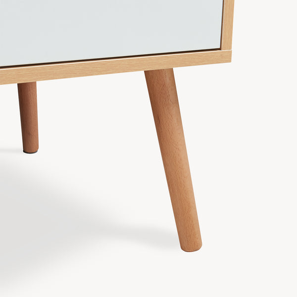 Table basse Bordkak avec tiroir 100x48x45 cm aspect chêne/blanc [en.casa]