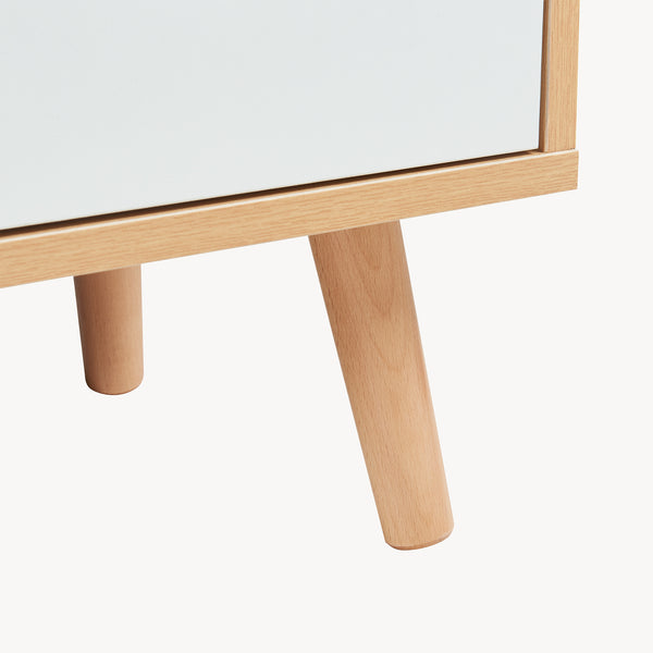 Table de chevet Bordkak 55x48x30 cm aspect chêne/blanc [en.casa]