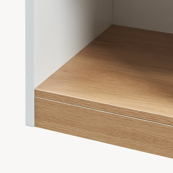 Table de chevet Lure 55x30x35 cm Blanc/Aspect chêne [en.casa]