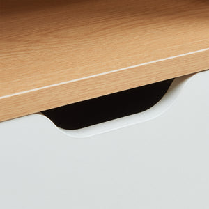 Table de chevet Bordkak 45x36x34 cm aspect chêne/blanc [en.casa]